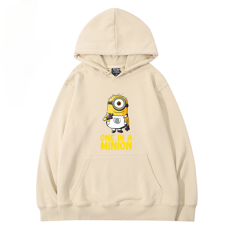 小黃人 聯名衛衣2024秋冬新款親子情侶裝薄絨款連帽衛衣