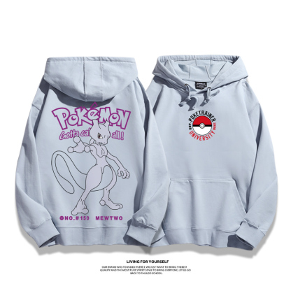 寶可夢聯名衛衣2023秋冬新款親子情侶裝薄絨款連帽衛衣