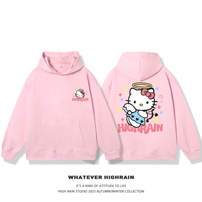 HelloKitty新款 寬鬆百搭 秋冬款 寬鬆連帽衛衣