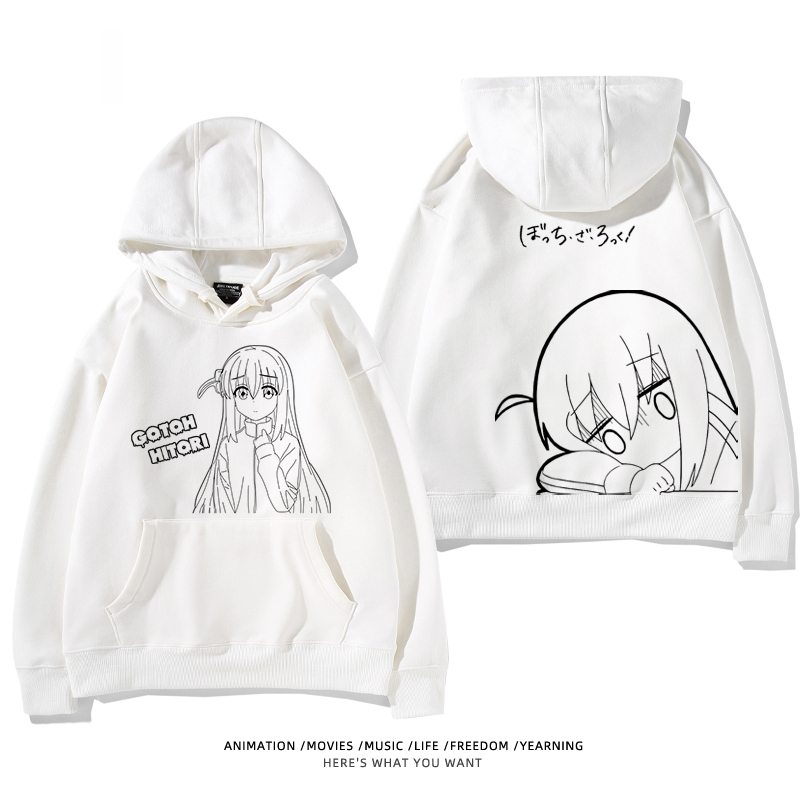 孤獨搖滾 聯名衛衣2024秋冬新款親子情侶裝薄絨款連帽衛衣