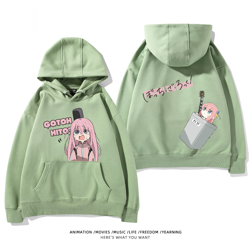 孤獨搖滾 聯名衛衣2024秋冬新款親子情侶裝薄絨款連帽衛衣