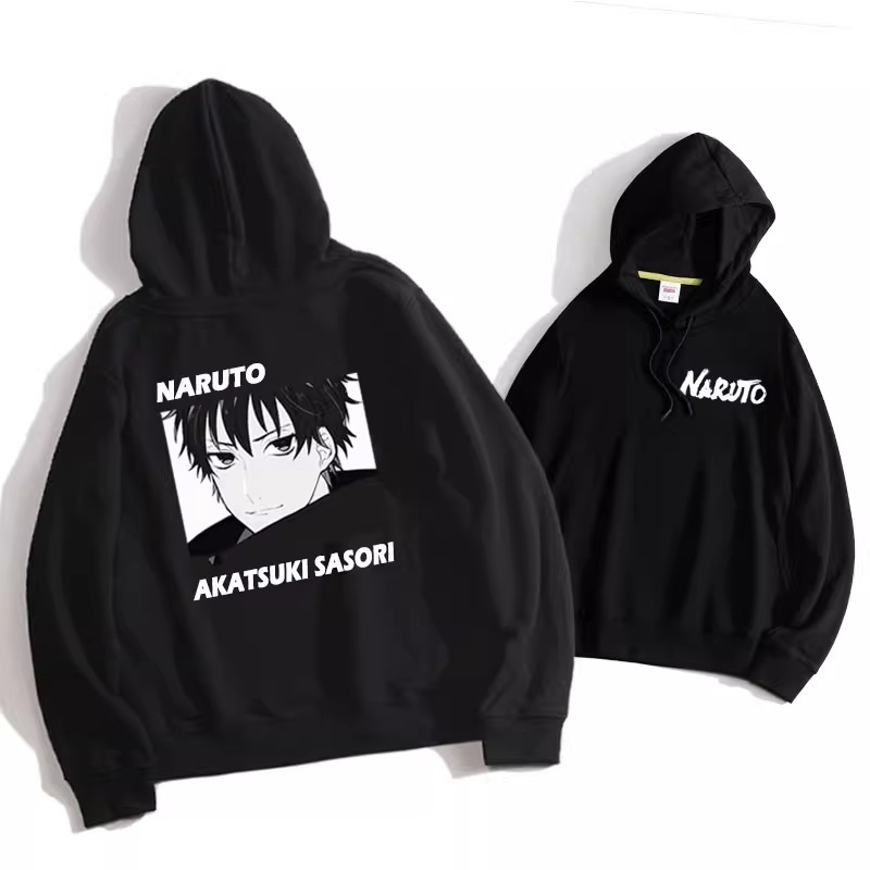 火影忍者聯名衛衣2024秋冬新款親子情侶裝薄絨款連帽衛衣