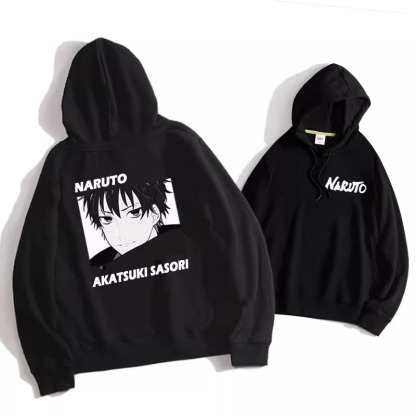 火影忍者聯名衛衣2024秋冬新款親子情侶裝薄絨款連帽衛衣