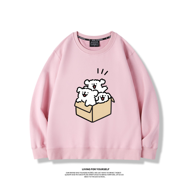 線條小狗2023親子情侶裝 圓領長袖