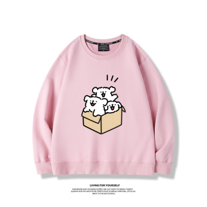 線條小狗2023親子情侶裝 圓領長袖