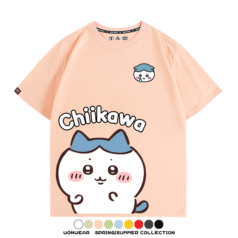 Chiikawa日系萌系吉伊卡哇可愛小八烏薩奇聯名短袖夏男T恤衫