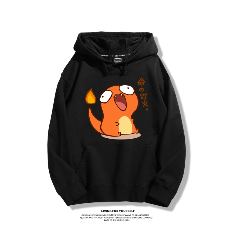 寶可夢聯名衛衣2023秋冬新款親子情侶裝薄絨款連帽衛衣