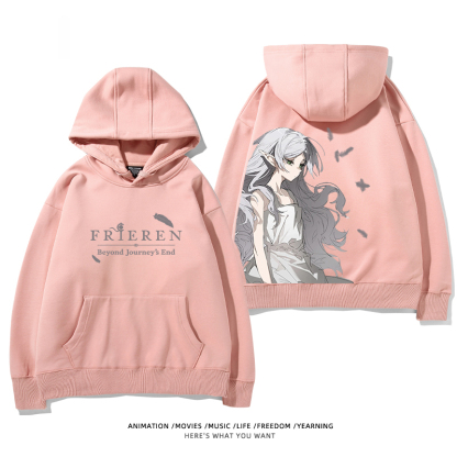 葬送的芙莉蓮 2024秋冬新款親子情侶裝薄絨款連帽衛衣