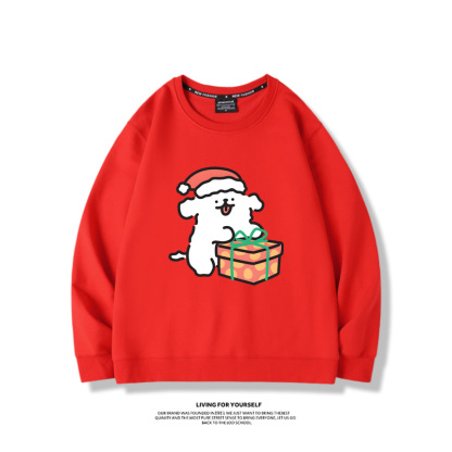 線條小狗聯名聖誕2023親子情侶裝 圓領長袖