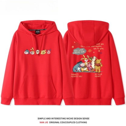 小熊維尼 聯名衛衣2025秋冬新款 親子情侶裝連帽衛衣