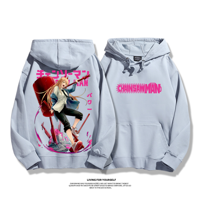 鏈鋸人血之惡魔帕瓦2024秋冬新款親子情侶裝薄絨款連帽衛衣