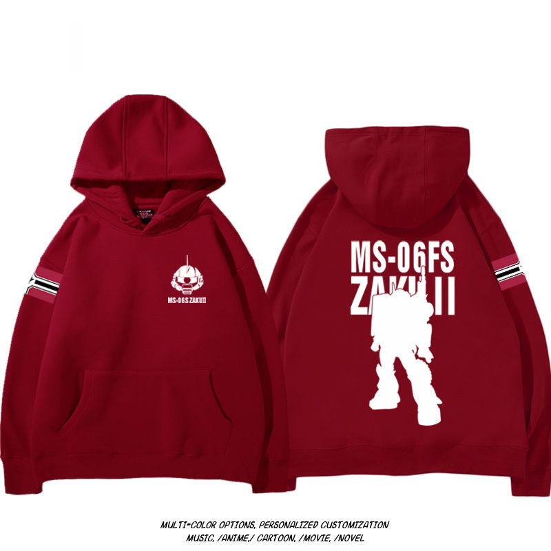 機動戰士高達扎古吉翁 聯名衛衣2024秋冬新款親子情侶裝薄絨款連帽衛衣