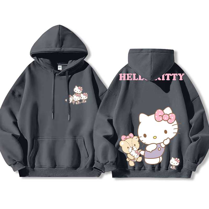 HelloKitty新款 寬鬆百搭 秋冬款 寬鬆連帽衛衣