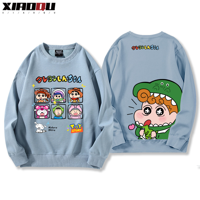 蠟筆小新聯名西遊記哈利波特玩具總動員小葵巴斯光年赫敏 2024親子情侶裝 圓領長袖