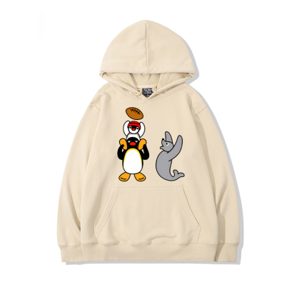 企鵝家族PINGU 聯名衛衣2024秋冬新款親子情侶裝薄絨款連帽衛衣