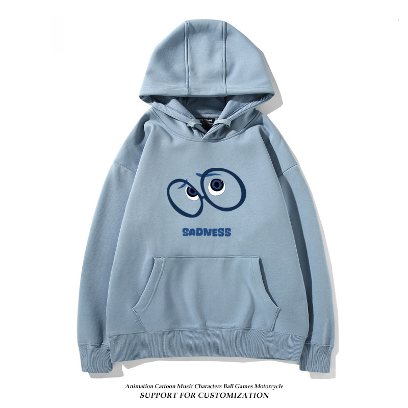 腦筋急轉彎 聯名衛衣2024秋冬新款親子情侶裝薄絨款連帽衛衣