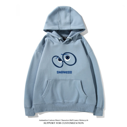 腦筋急轉彎 聯名衛衣2024秋冬新款親子情侶裝薄絨款連帽衛衣