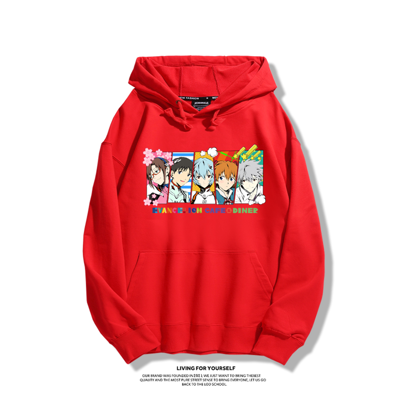 EVA新世紀福音戰士聯名衛衣2023秋冬新款親子情侶裝薄絨款連帽衛衣