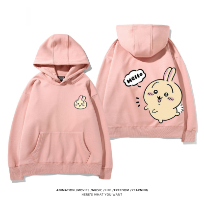 chiikawa 2024秋冬新款親子情侶裝薄絨款連帽衛衣