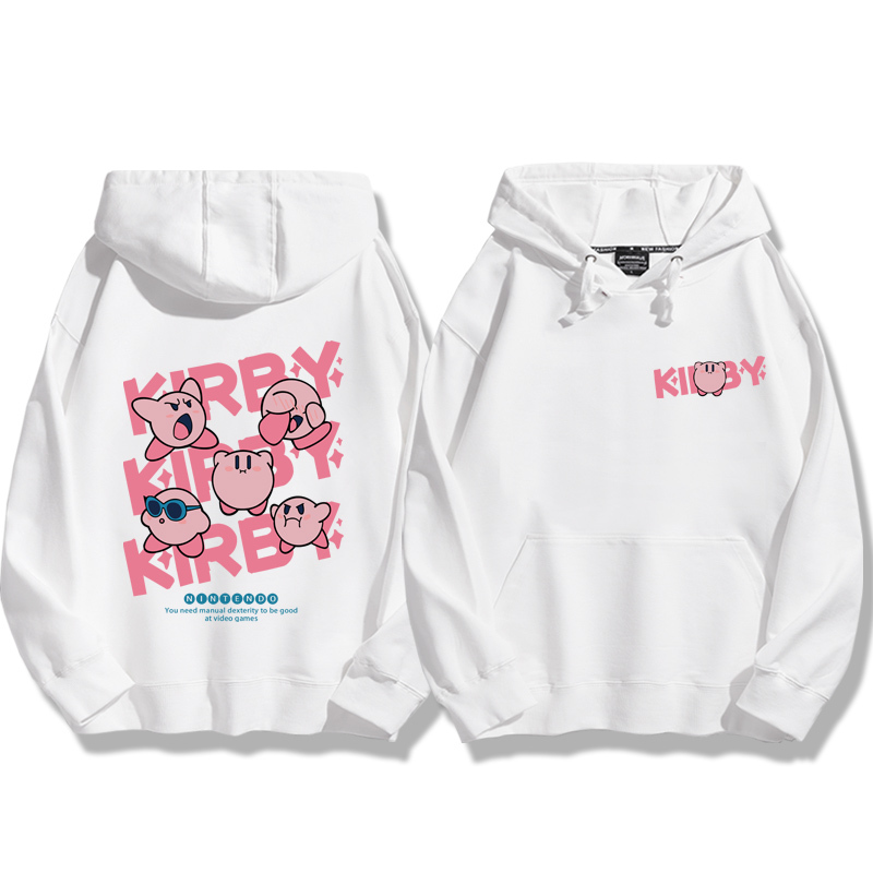 星之卡比聯名衛衣2023秋冬新款親子情侶裝薄絨款連帽衛衣