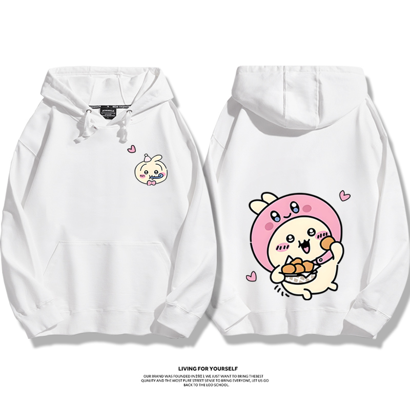 Chiikawa聯名衛衣2024秋冬新款親子情侶裝薄絨款連帽衛衣