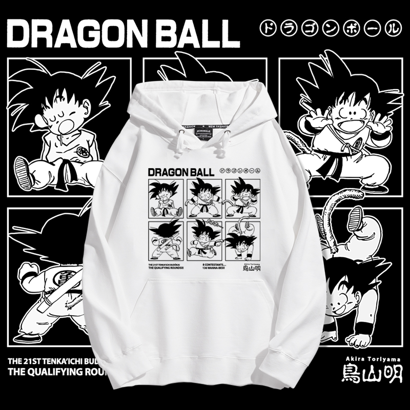 七龍珠聯名衛衣2023秋冬新款親子情侶裝薄絨款連帽衛衣