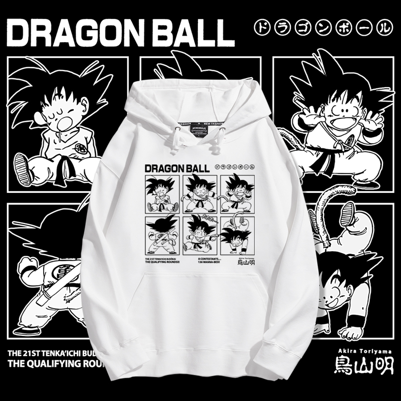 七龍珠聯名衛衣2023秋冬新款親子情侶裝薄絨款連帽衛衣