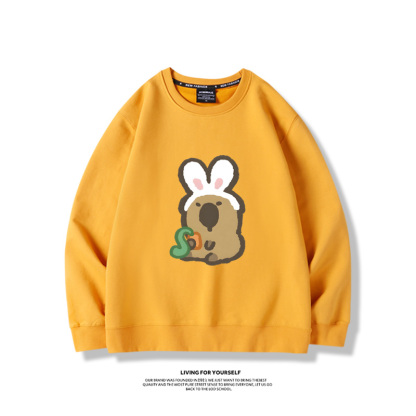 卡皮巴拉水豚2024親子情侶裝 圓領長袖