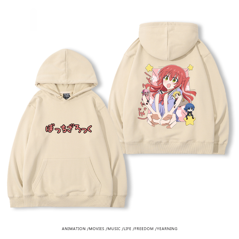 孤獨搖滾 聯名衛衣2024秋冬新款親子情侶裝薄絨款連帽衛衣