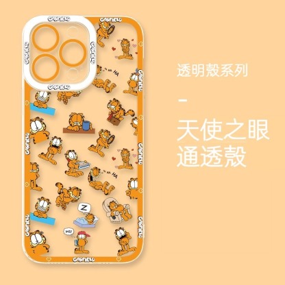 蘋果 系列加菲貓天使眼透明防摔軟殼