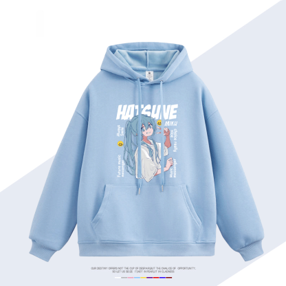 初音未來 聯名衛衣2025秋冬新款 親子情侶裝連帽衛衣