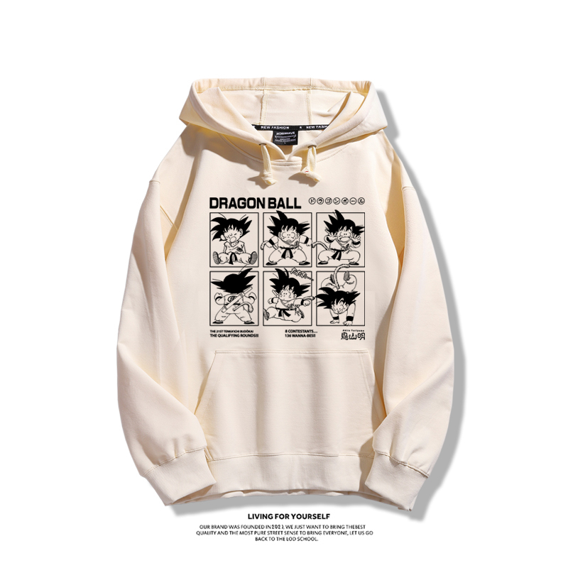 七龍珠聯名衛衣2023秋冬新款親子情侶裝薄絨款連帽衛衣