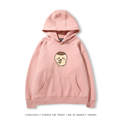 Chiikawa聯名衛衣2024秋冬新款親子情侶裝薄絨款連帽衛衣