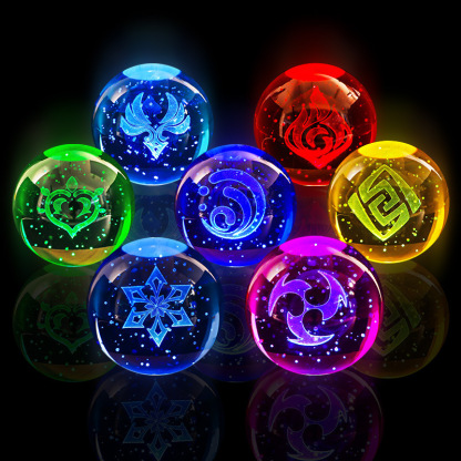 原神 神之眼水晶球 LED創意桌面擺件