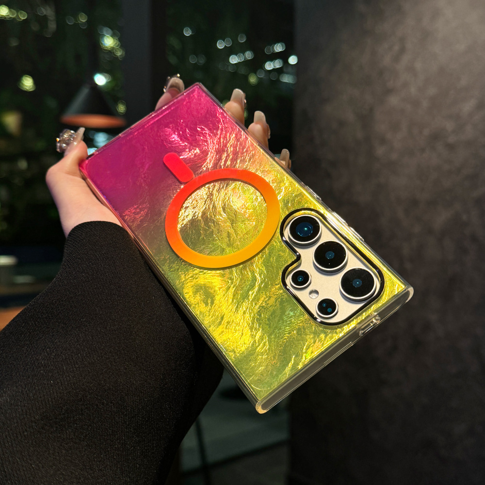 三星冰川紋炫彩漸變磁吸手機殼