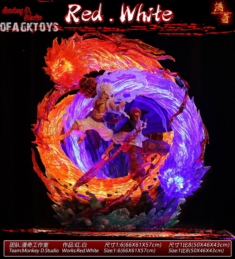 漫奇 海賊王 - 紅髮&路飛 紅與白