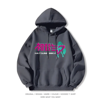 初音未來 聯名衛衣2025秋冬新款 親子情侶裝連帽衛衣