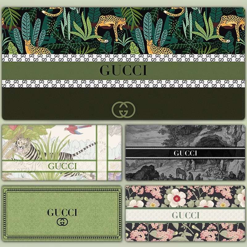 古馳電競超大遊戲加厚防滑鼠標墊