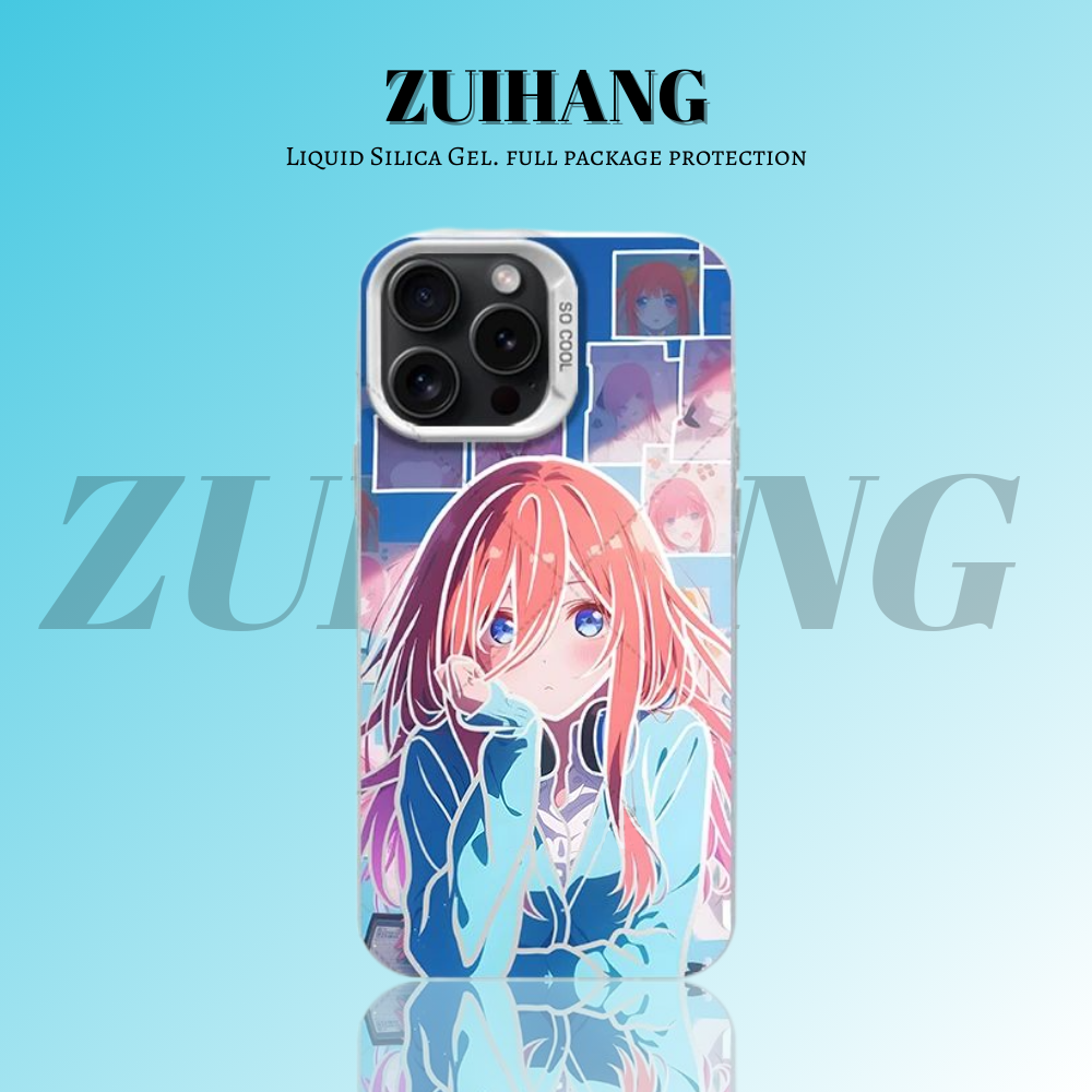 五等分的花嫁彩銀線條漸變防摔手機殼