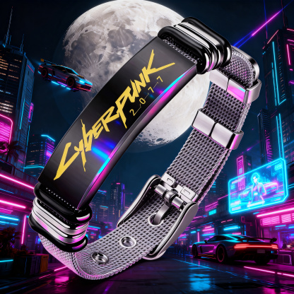 JOJO的奇妙冒險手鍊 不滅鑽石/哭泣少女樂隊/戰錘40K/電馭叛客/傳說之下UNDERTALE Sans 動漫周邊手環 男女金屬飾品