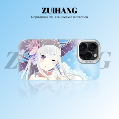 Re:Zero 彩銀線條漸變防摔手機殼