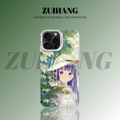 芙莉蓮彩銀線條漸變防摔手機殼