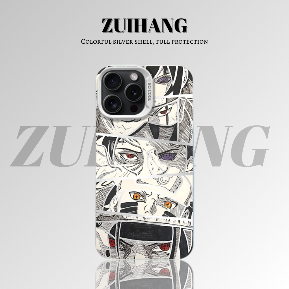 火影忍者彩銀線條漸變防摔手機殼