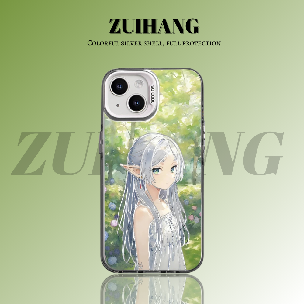 芙莉蓮彩銀線條漸變防摔手機殼