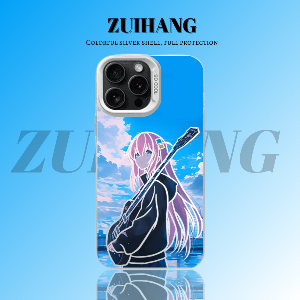 孤獨搖滾彩銀線條漸變防摔手機殼