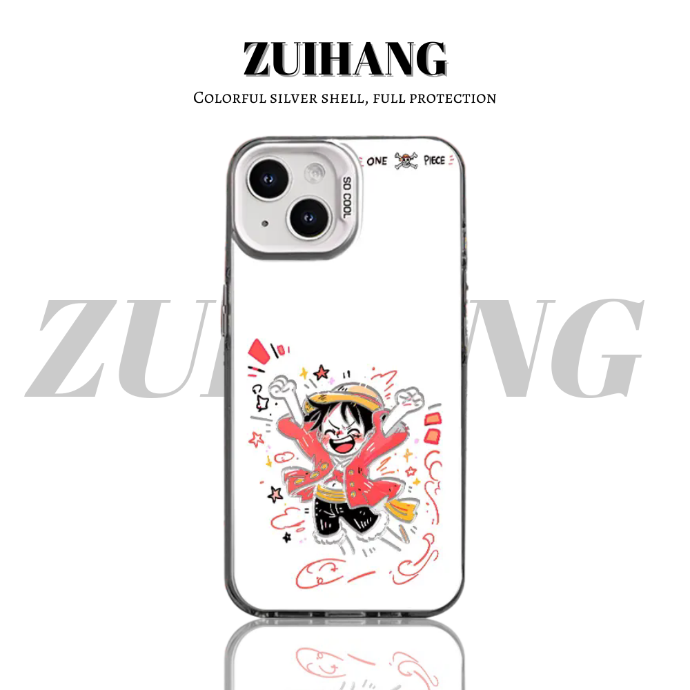 海賊王 彩銀線條漸變防摔手機殼