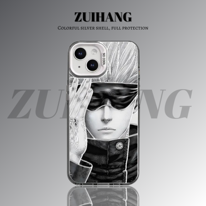 咒術迴戰彩銀線條漸變防摔手機殼