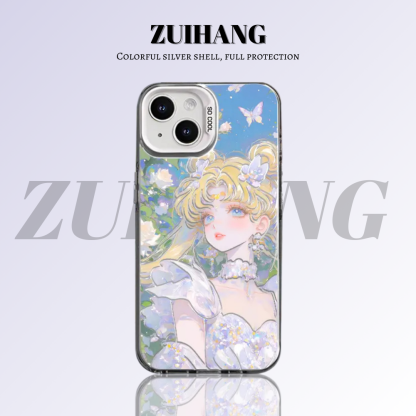 【大集合3.0】動漫彩銀線條漸變防摔手機殼