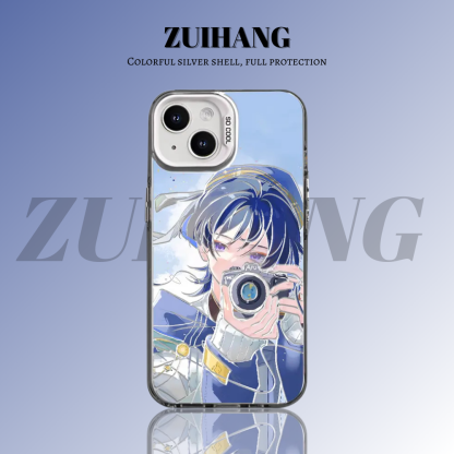 原神彩銀線條漸變防摔手機殼