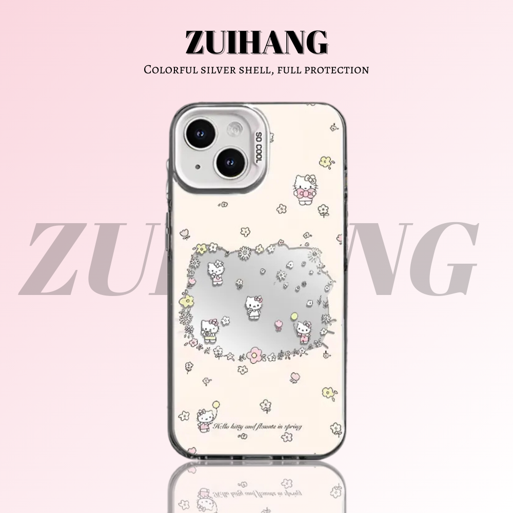 可愛卡通彩銀線條漸變防摔手機殼